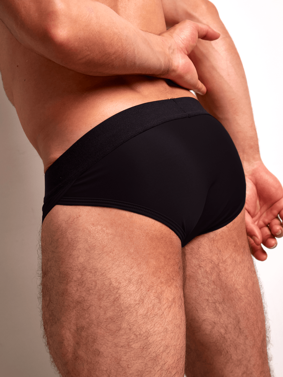 B xer Brief Sobrepuesto En Nylon Para Hombre BONER Negro BONER b-xer-brief-sobrepuesto-en-nylon-para-hombre-boner-negro-boner