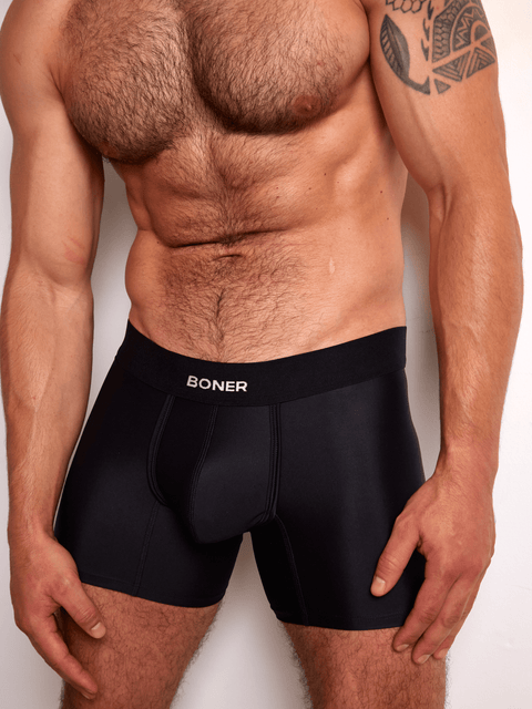 Bóxer clásico en nylon para hombre | BONER - Negro