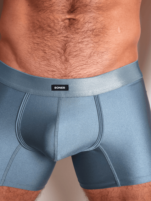 Bóxer clásico en microfibra destellante para hombre | BONER - Azul