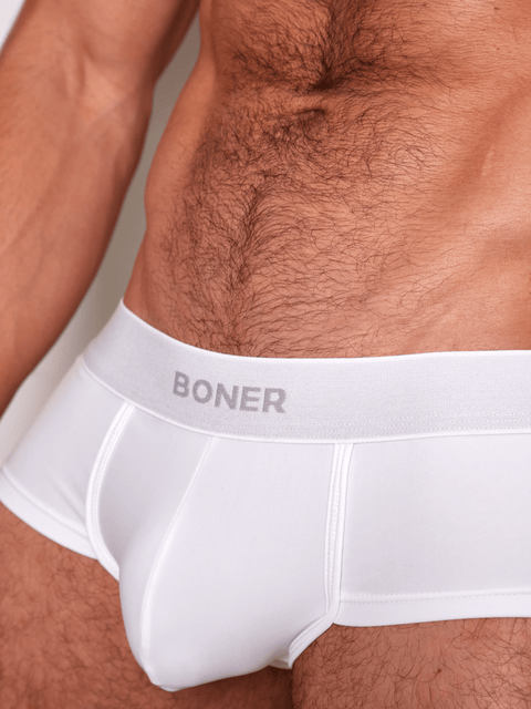 Bóxer Brief clásico en nylon para hombre | BONER - Blanco
