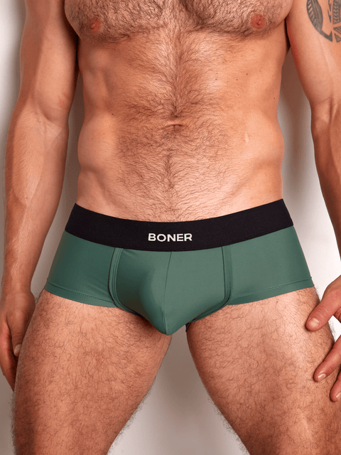 Bóxer Brief clásico en nylon para hombre | BONER - Verde