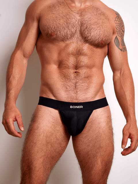 Bóxer Brief dos partes en nylon para hombre | BONER - Negro
