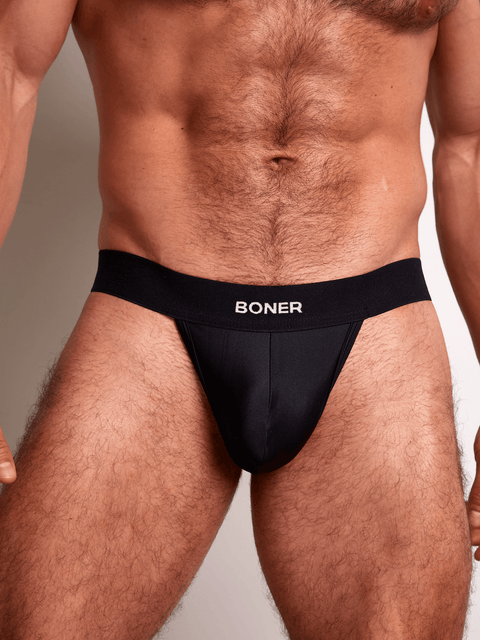 Bóxer Brief dos partes en nylon para hombre | BONER - Negro