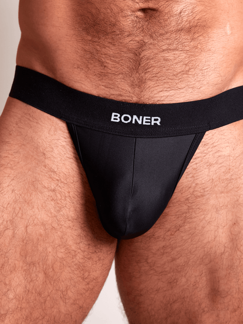 Bóxer Brief dos partes en nylon para hombre | BONER - Negro