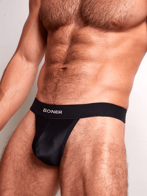 Bóxer Brief dos partes en nylon para hombre | BONER - Negro