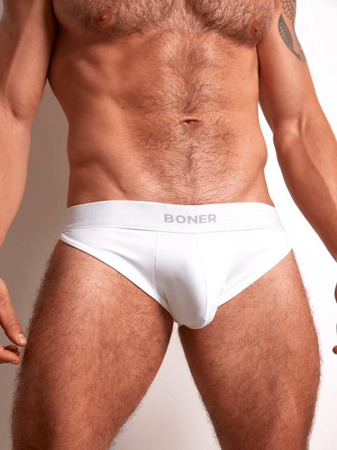 Bóxer Brief sobrepuesto en nylon para hombre | BONER - Blanco