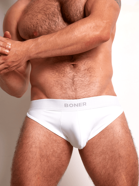 Bóxer Brief sobrepuesto en nylon para hombre | BONER - Blanco