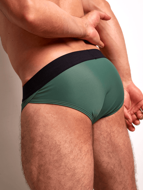 Bóxer Brief sobrepuesto en nylon para hombre | BONER - Verde