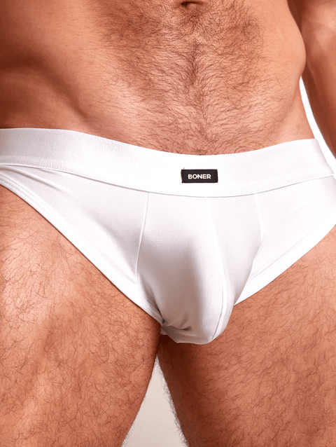 Bóxer Brief sobrepuesto en microfibra destellante para hombre | BONER - Blanco