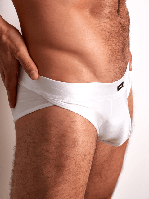Bóxer Brief sobrepuesto en microfibra destellante para hombre | BONER - Blanco