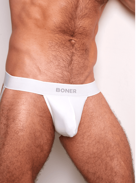 Jockstrap clásico en nylon para hombre | BONER - Blanco