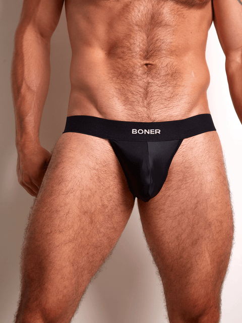 Jockstrap clásico en nylon para hombre | BONER - Negro