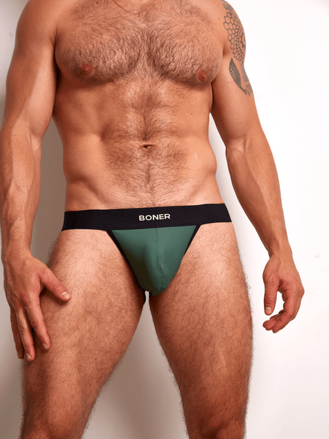 Jockstrap clásico en nylon para hombre | BONER - Verde