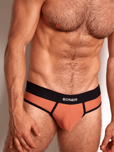 Tanga clásica en nylon para hombre | BONER - Naranja