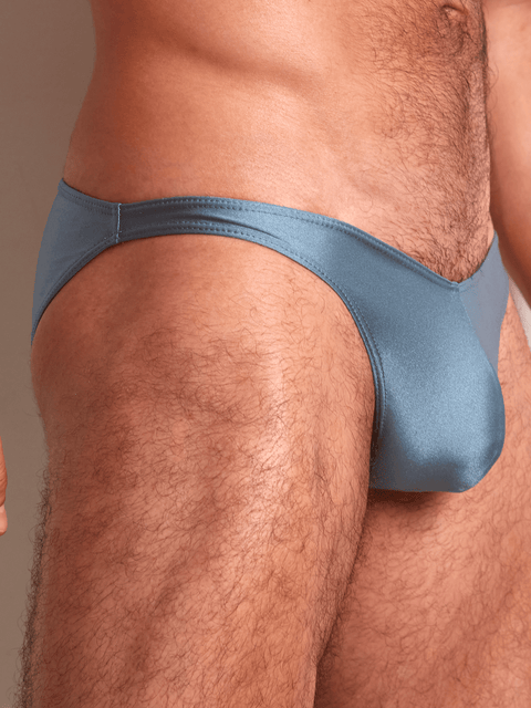 Tanga con soporte extra en microfibra destellante para hombre | BONER - Azul